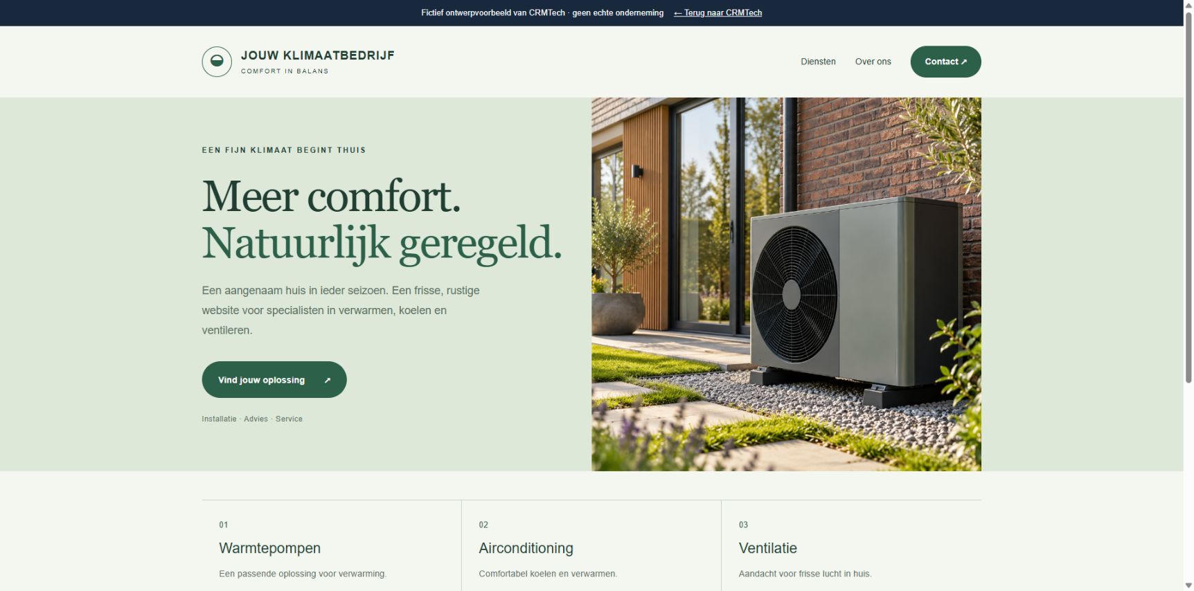 Klimaattechniek · Rustig, groen en toegankelijk.